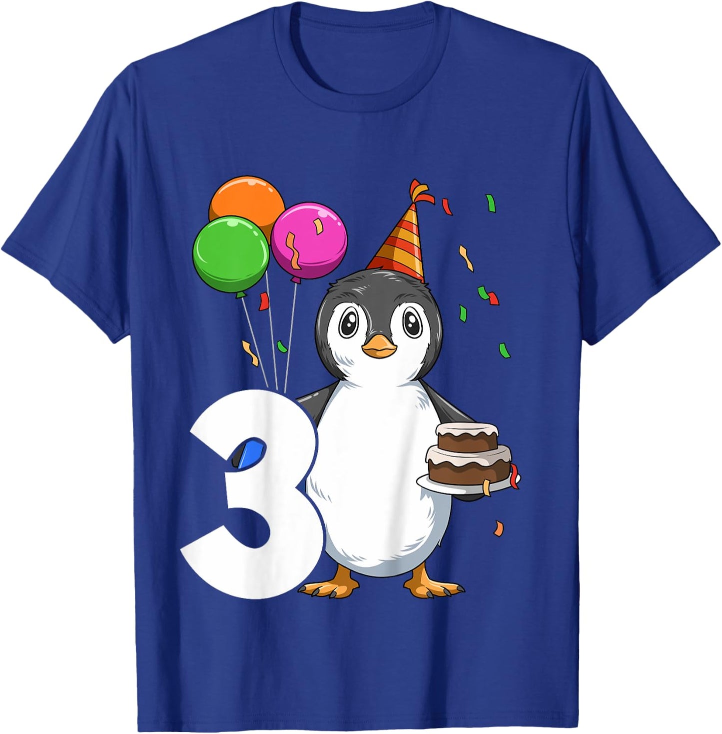 Penguin Birthday 3 Penguin 3rd Birthday Outfit Penguin Party T-Shirt - T-Shirt | Royal