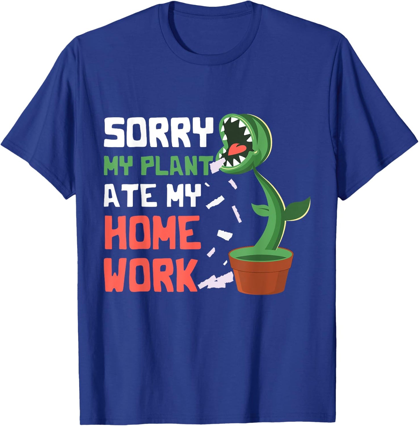 My Plant Ate My Homework Venus Fly Trap Kids School Student T-Shirt - T-Shirt | Royal