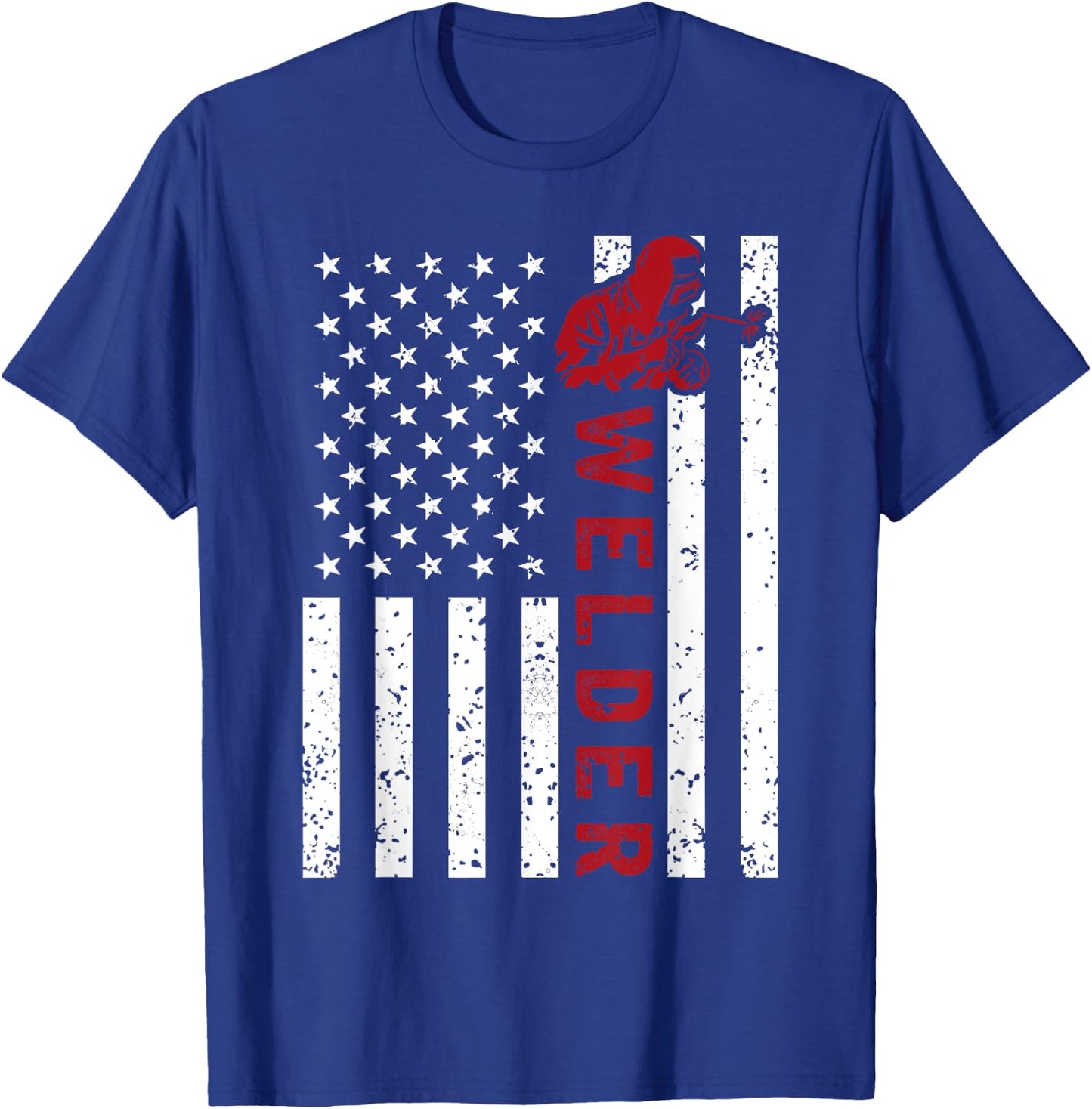 American Flag Welder Welding Vintage Metal Worker Cool Gifts Women Girls Kids Men T-Shirt - T-Shirt | Royal