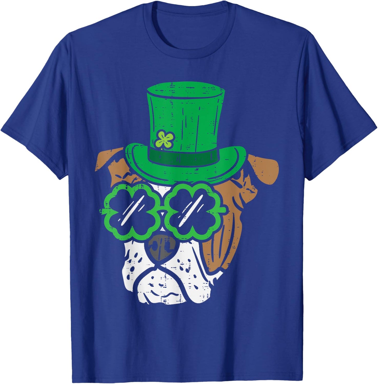 Leprechaun English Bulldog Shamrock St Patricks Day Dog Gift T-Shirt - T-Shirt | Royal