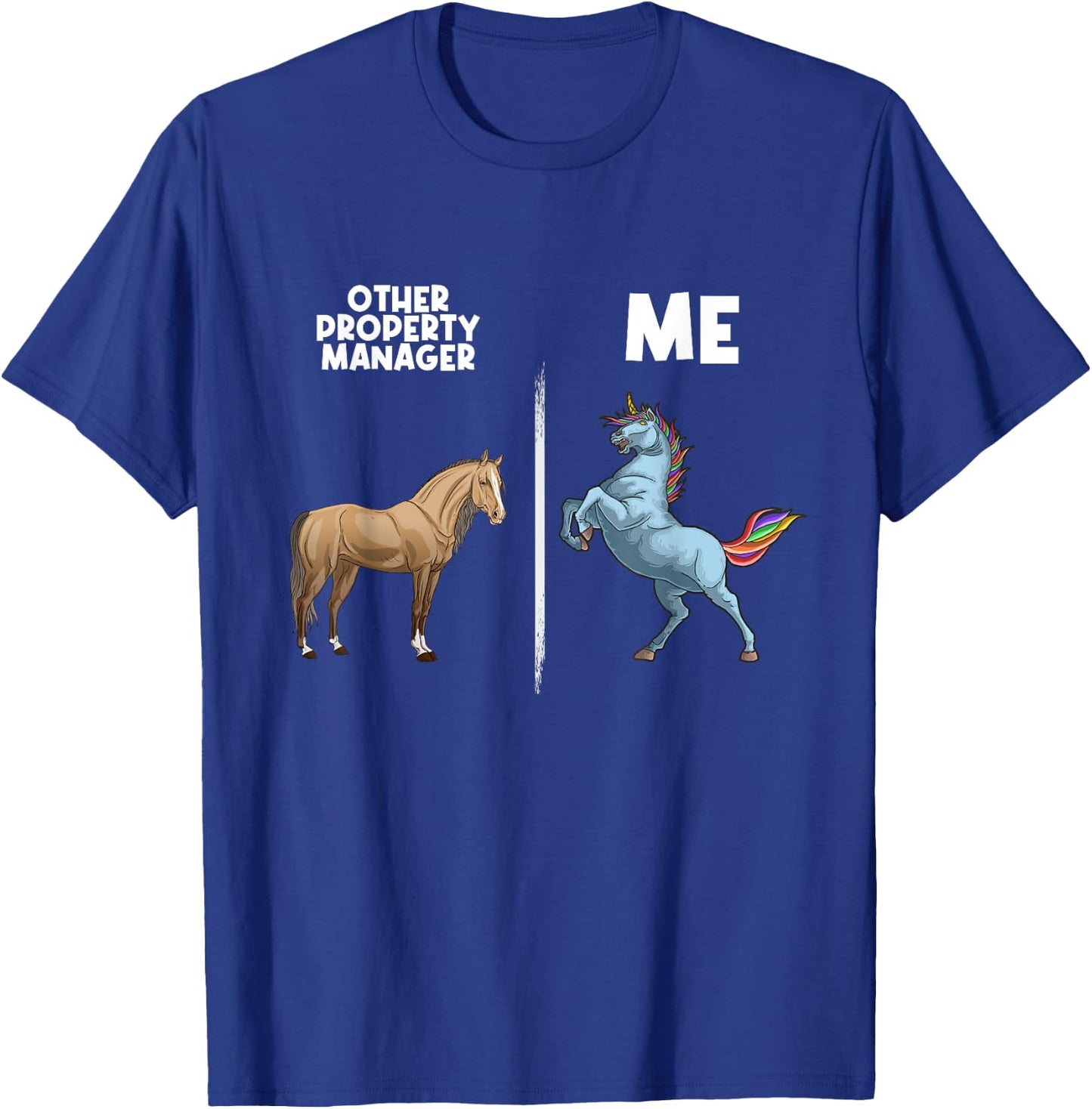Funny Property Manager Gift Unicorn Real Estate Management T-Shirt - T-Shirt | Royal