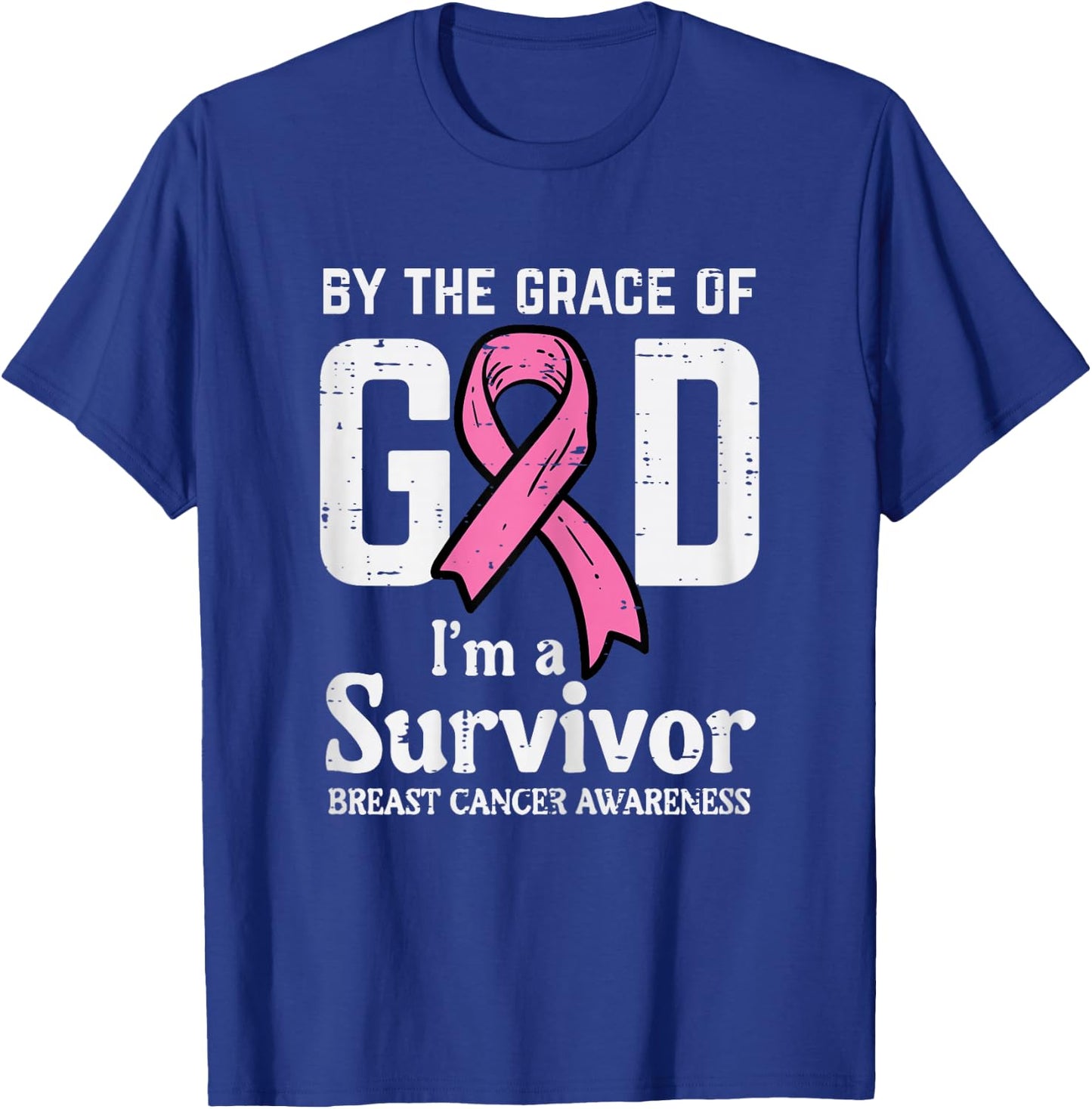 Grace Of God Breast Cancer Survivor Aware Christian Women T-Shirt - T-Shirt | Royal