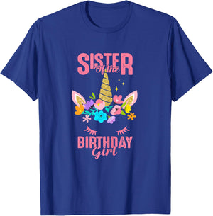 Sister of the Birthday Girl Party Unicorn Birthday Matching T-Shirt - T-Shirt | Royal