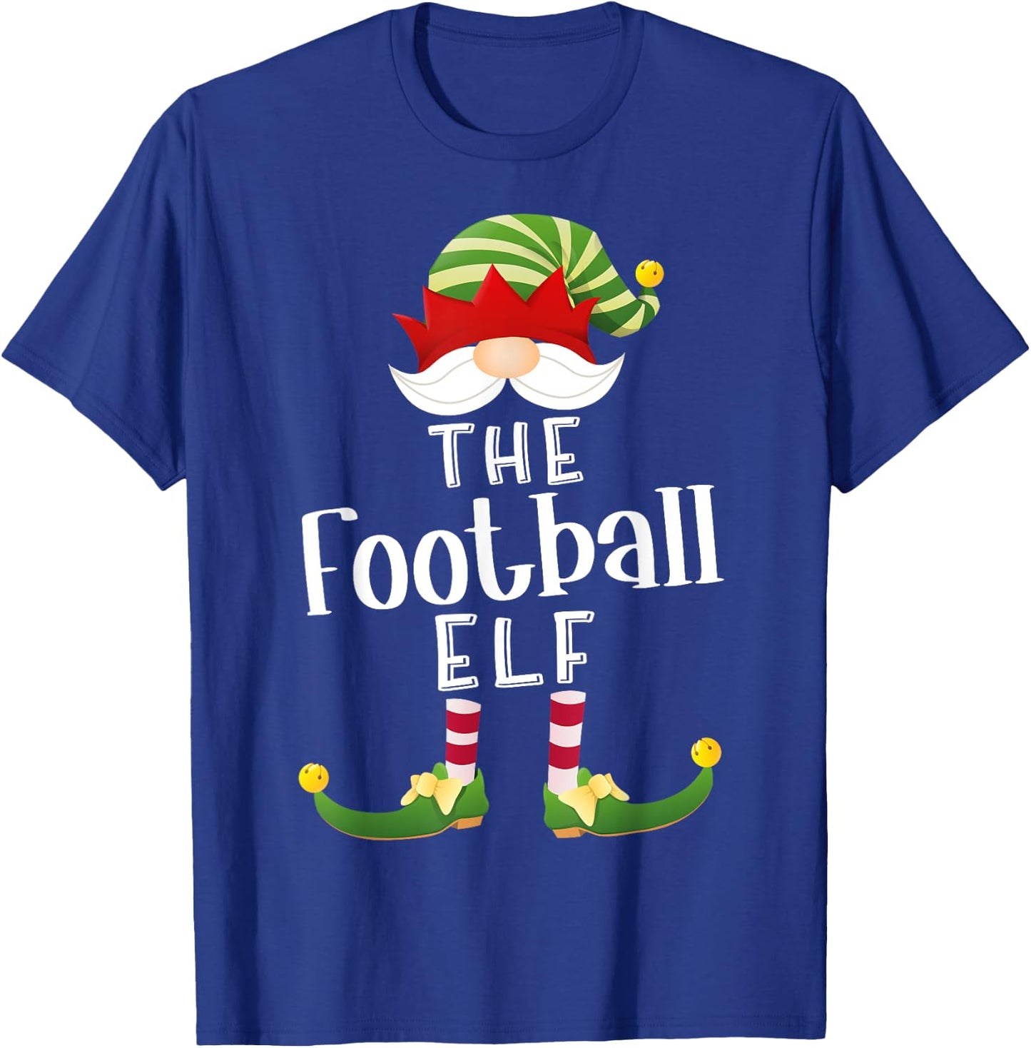 Football Elf Group Christmas Funny Pajama Party T-Shirt - T-Shirt | Royal