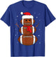 Santa Football Snowman Sports Ball Men Boys Christmas T-Shirt - T-Shirt | Royal