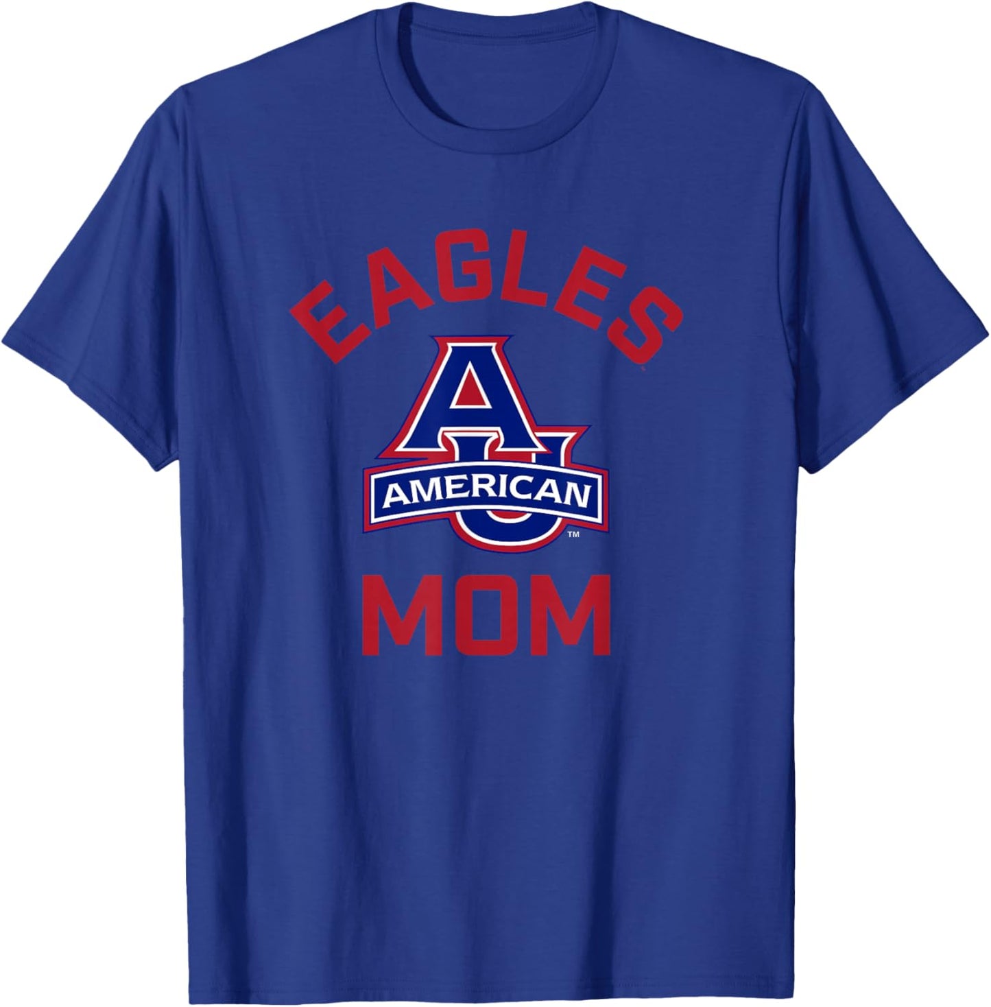 American University AU Eagles Arched Mom T-Shirt - T-Shirt | Royal