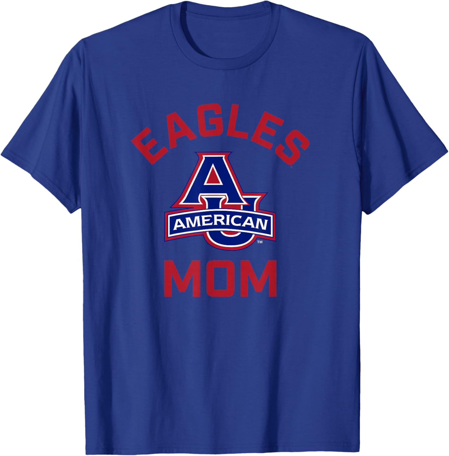 American University AU Eagles Arched Mom T-Shirt - T-Shirt | Royal