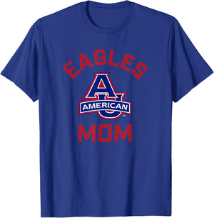American University AU Eagles Arched Mom T-Shirt - T-Shirt | Royal