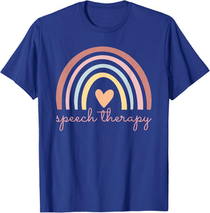 Speech Therapy Speech Language Pathologist SLP Boho Rainbow T-Shirt - T-Shirt | Royal