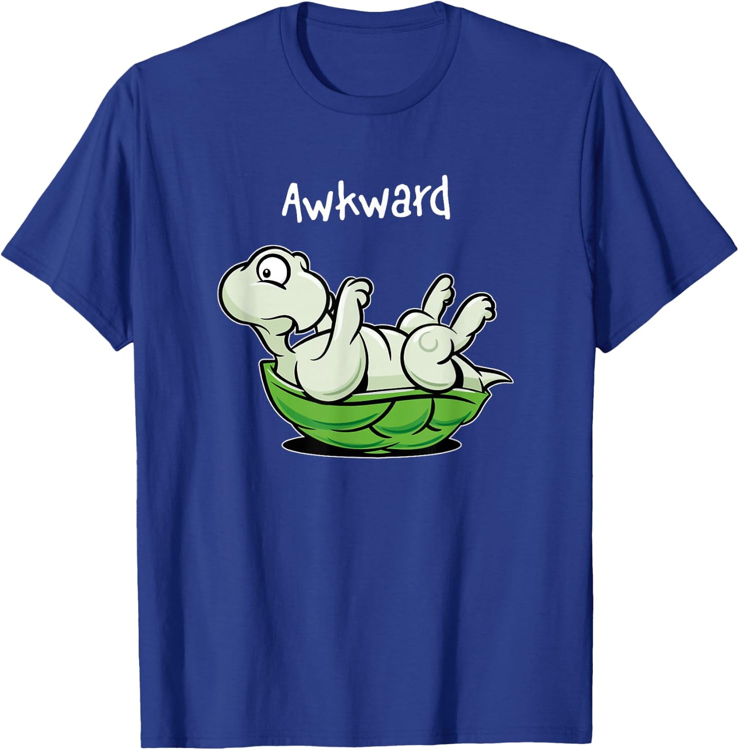 Awkward Upside Down Turtle Cute Cartoonish Funny T-Shirt - T-Shirt | Royal