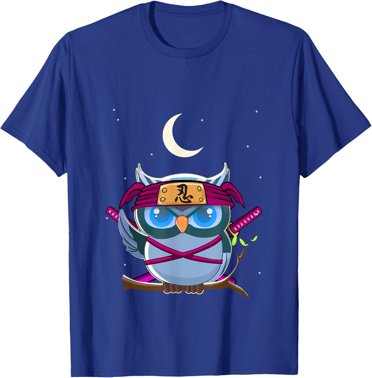 Ninja Owl Cute Japanese Anime Easy Halloween Costume T-Shirt - T-Shirt | Royal