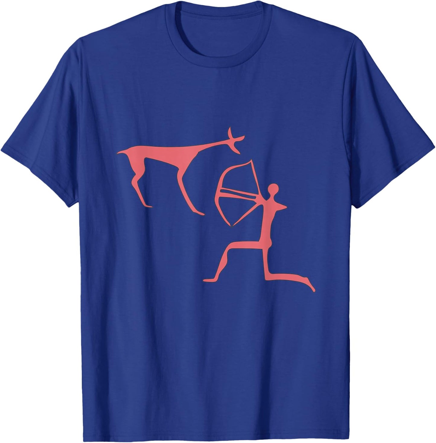 Cave Paintings - Deer Hunting - Primitive Caveman T-Shirt - T-Shirt | Royal