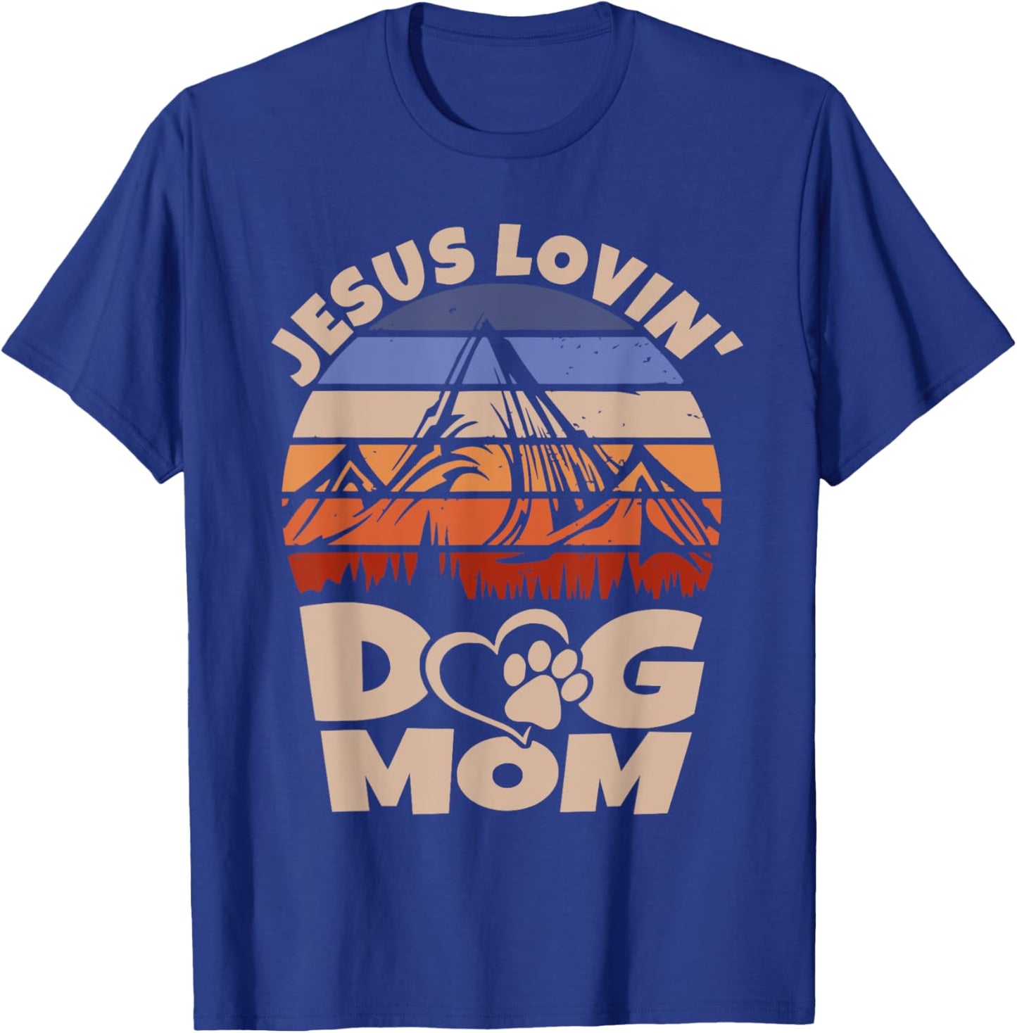 Cute Christian Retro Jesus Loving Dog Mom Funny Dog Sayings T-Shirt - T-Shirt | Royal