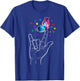I Love You Hand Sign Language Butterfly Autism Awareness T-Shirt - T-Shirt | Royal