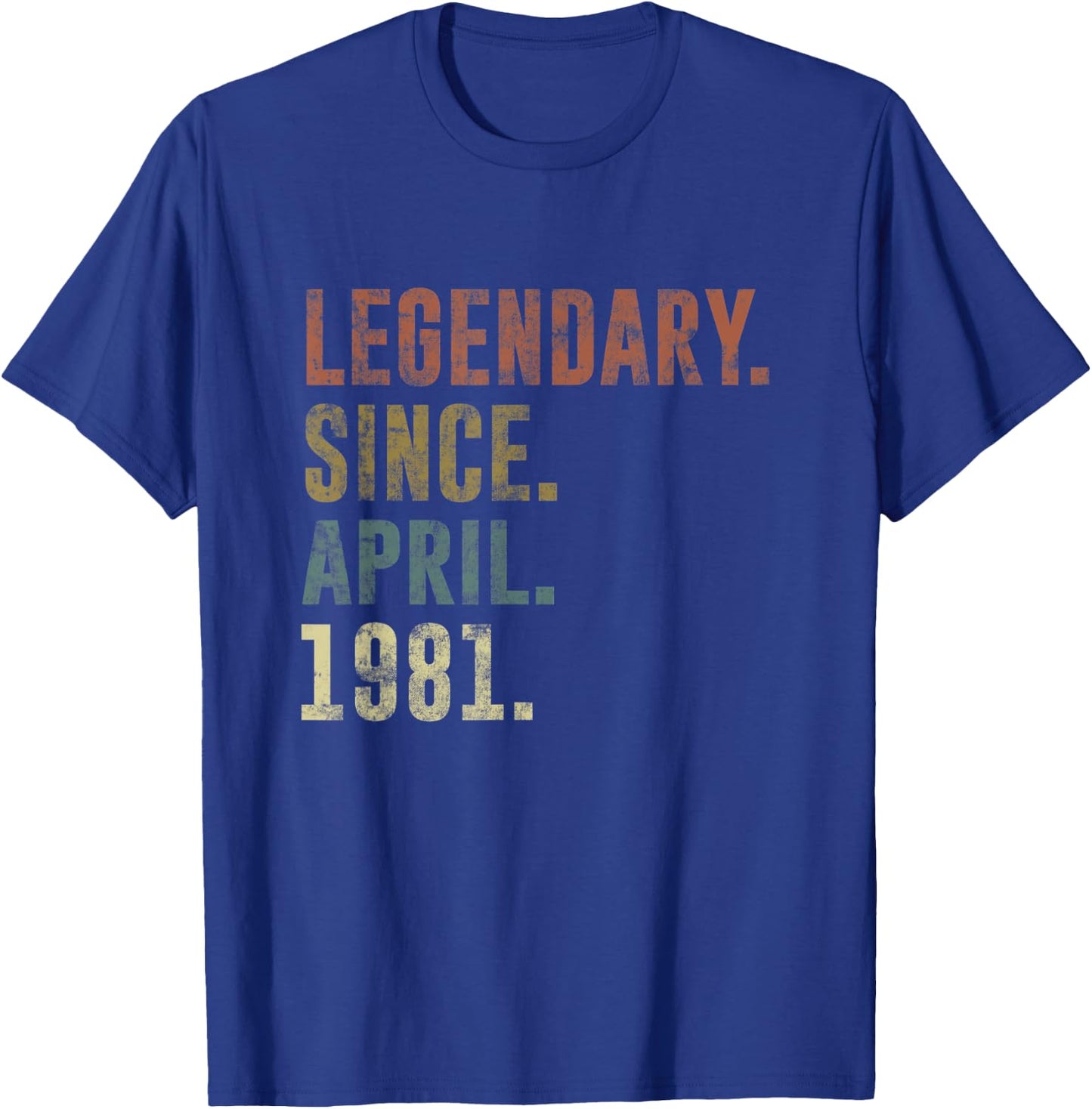 42nd Retro Birthday Vintage Legendary Since April 1981 T-Shirt - T-Shirt | Royal