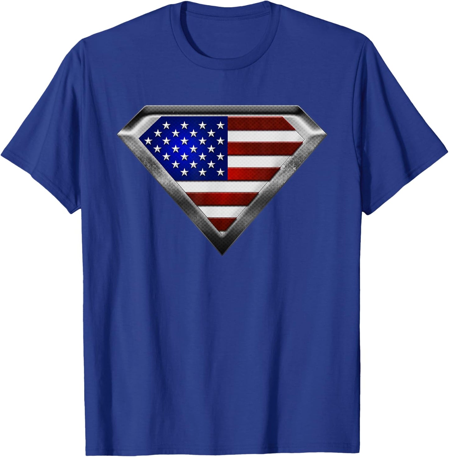 Super USA Flag Superhero Patriotic American Flag T-Shirt - T-Shirt | Royal