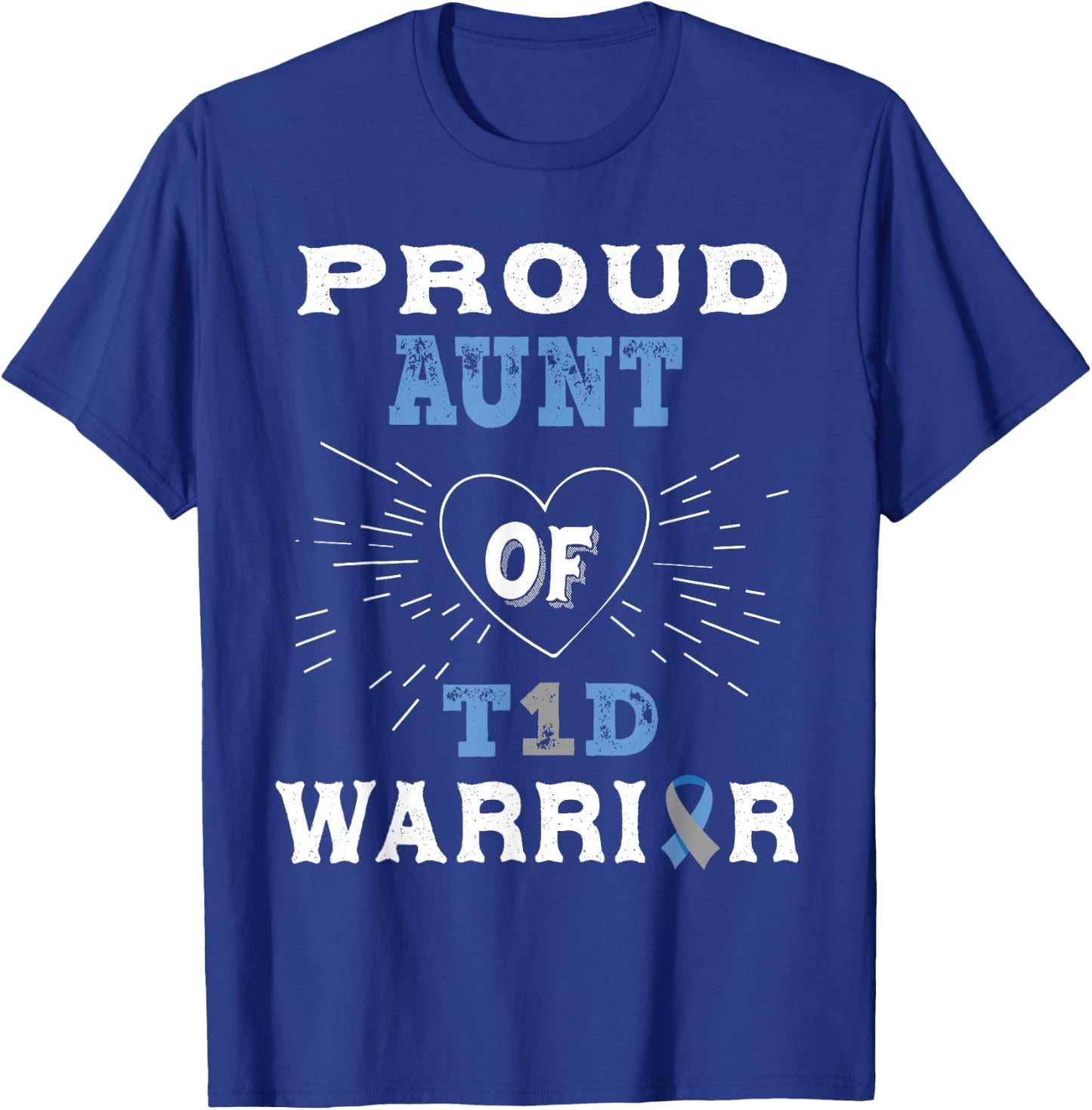 T1D Proud Aunt Diabetes Awareness Type 1 Insulin Pancreas T-Shirt - T-Shirt | Royal