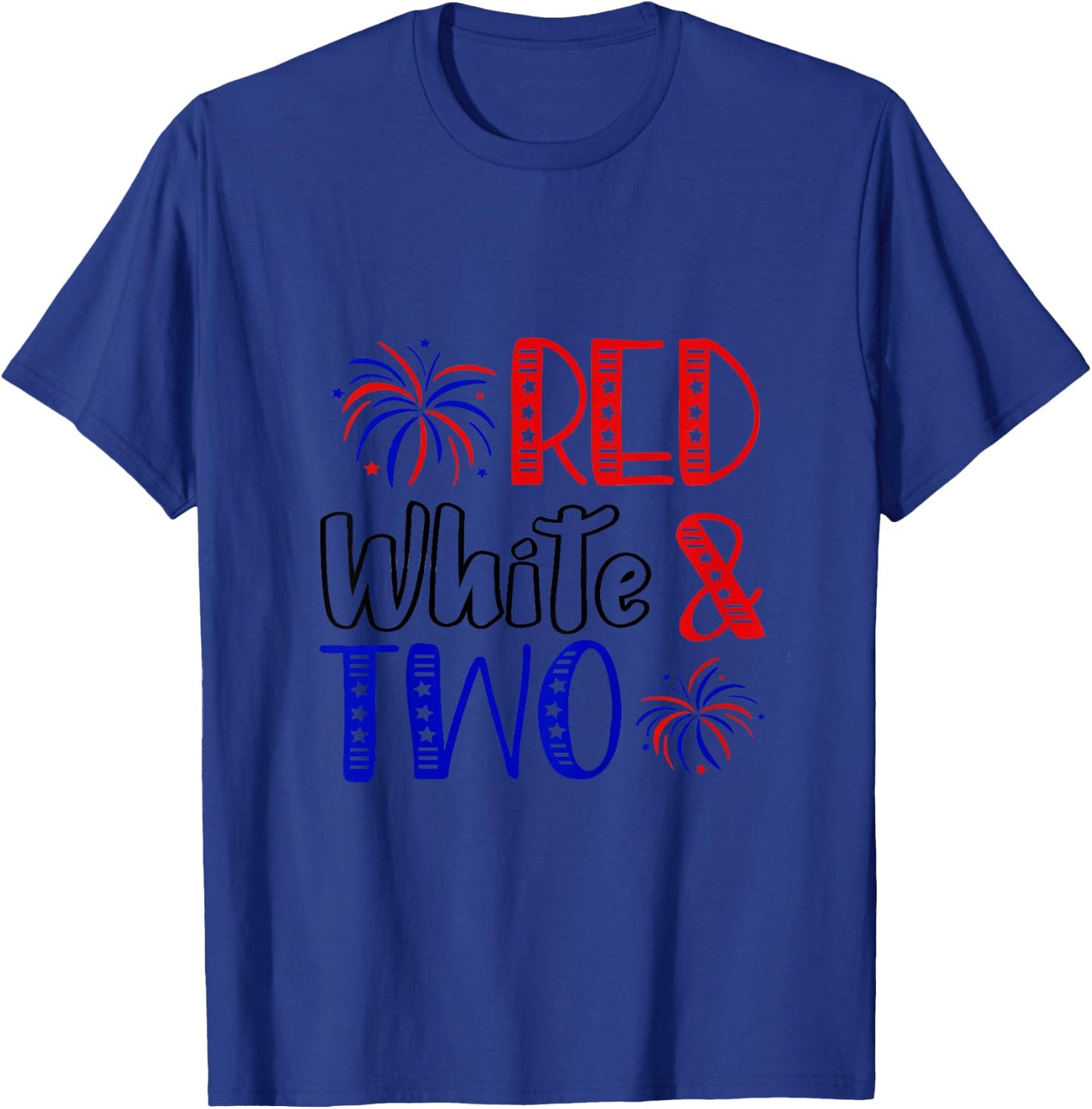 Kids Red White & Two 2nd Birthday 4th Of July Independence Day T-Shirt - T-Shirt | Royal