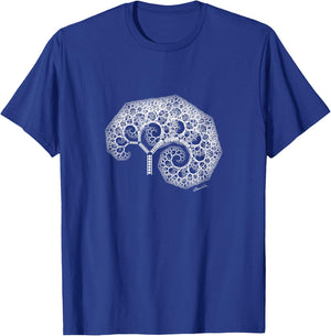 Tree of Life Infinite Spiral Fractal Trippy Nature Botany T-Shirt - T-Shirt | Royal