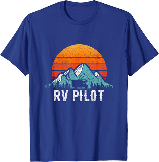 RV Pilot Shirt Motorhome Travel Vacation Gift T-Shirt - T-Shirt | Royal
