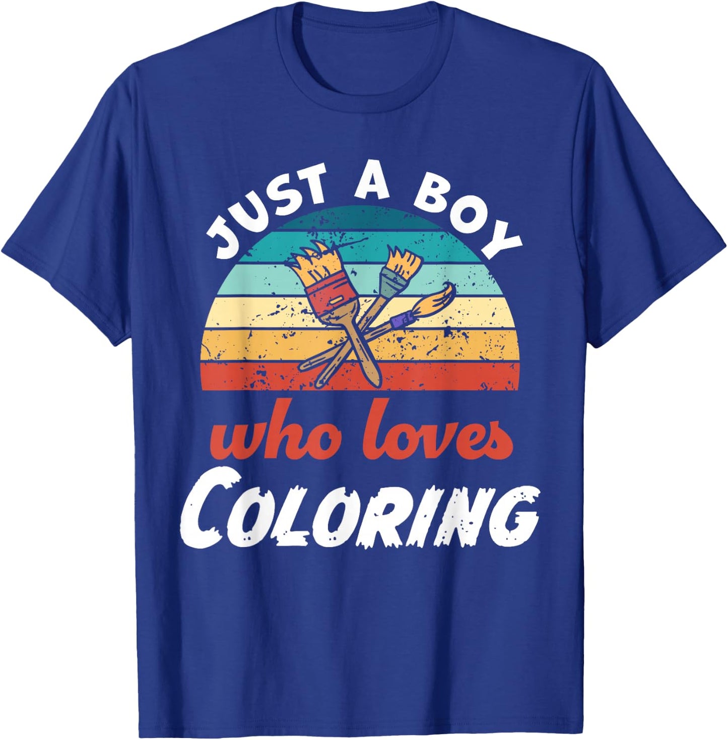 Just A Boy Who Loves Coloring Kids Coloring Boys T-Shirt - T-Shirt | Royal