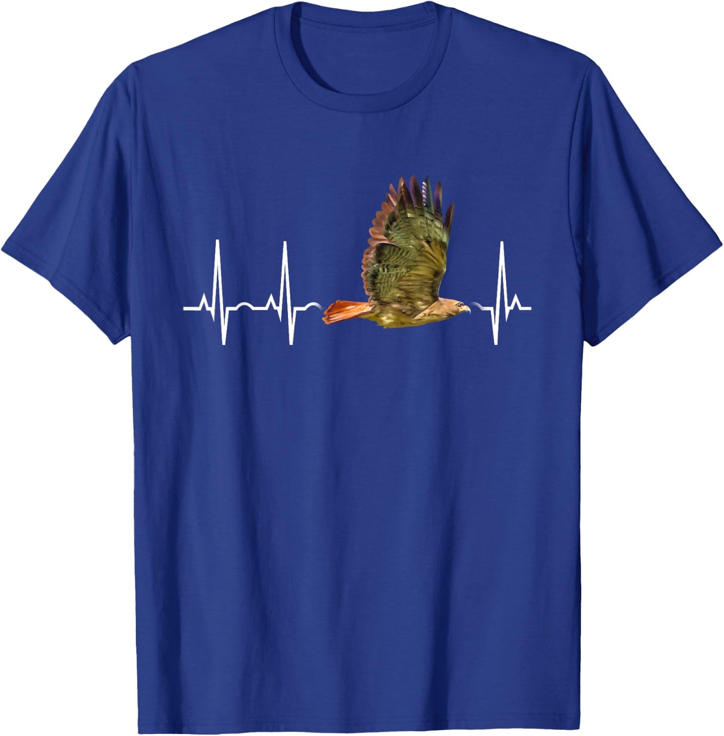 Red Tail Hawk Heartbeat Funny Birdwatcher Birding Buteo Gift T-Shirt - T-Shirt | Royal