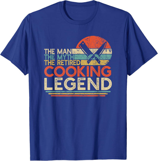 Chef Retirement Gift Man Myth Retired Cooking Legend T-Shirt - T-Shirt | Royal