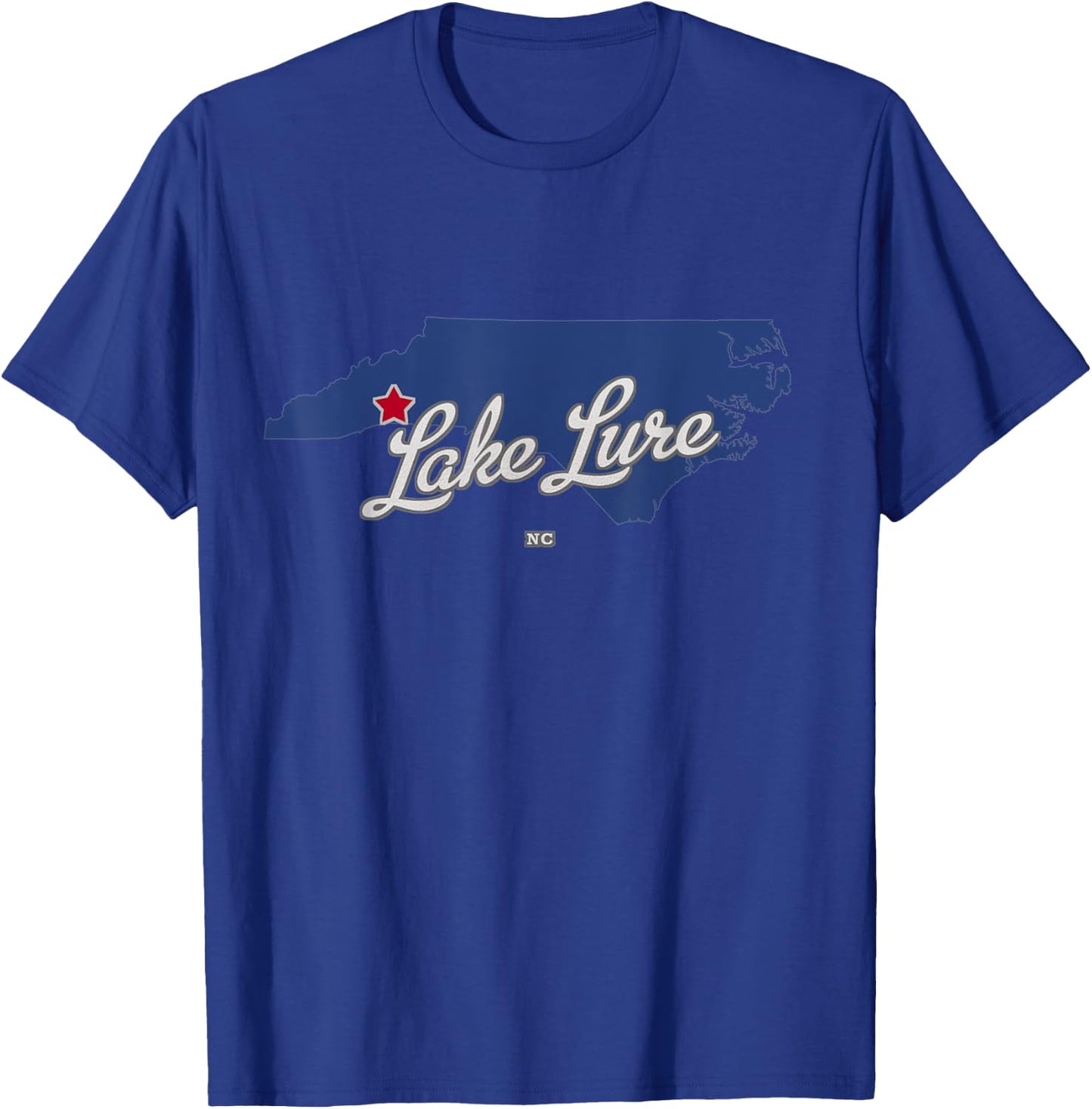 Lake Lure North Carolina NC Map T-Shirt - T-Shirt | Royal