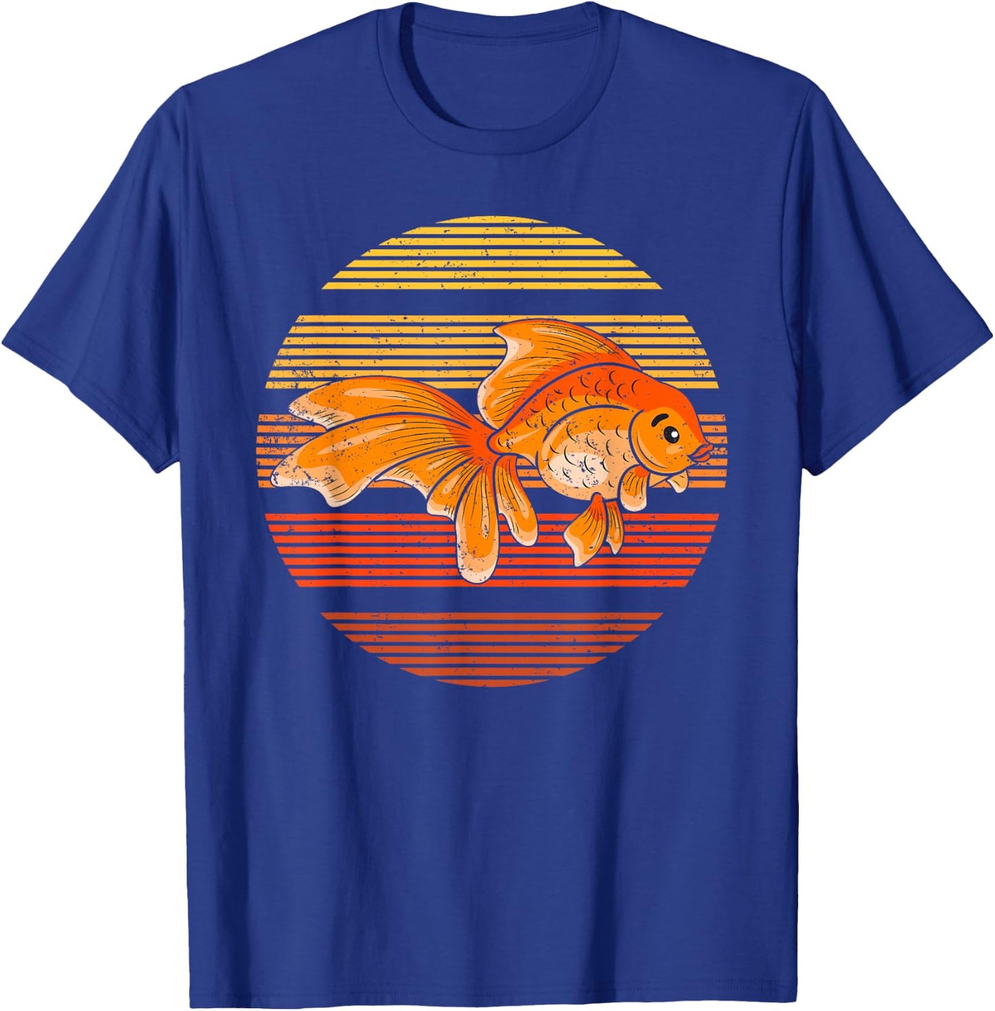Vintage Retro Goldfish Gift Goldfish Fish Lover - Kids Black Cartoon Classic Retro Distressed Novelty - Small T-Shirt - T-Shirt | Royal