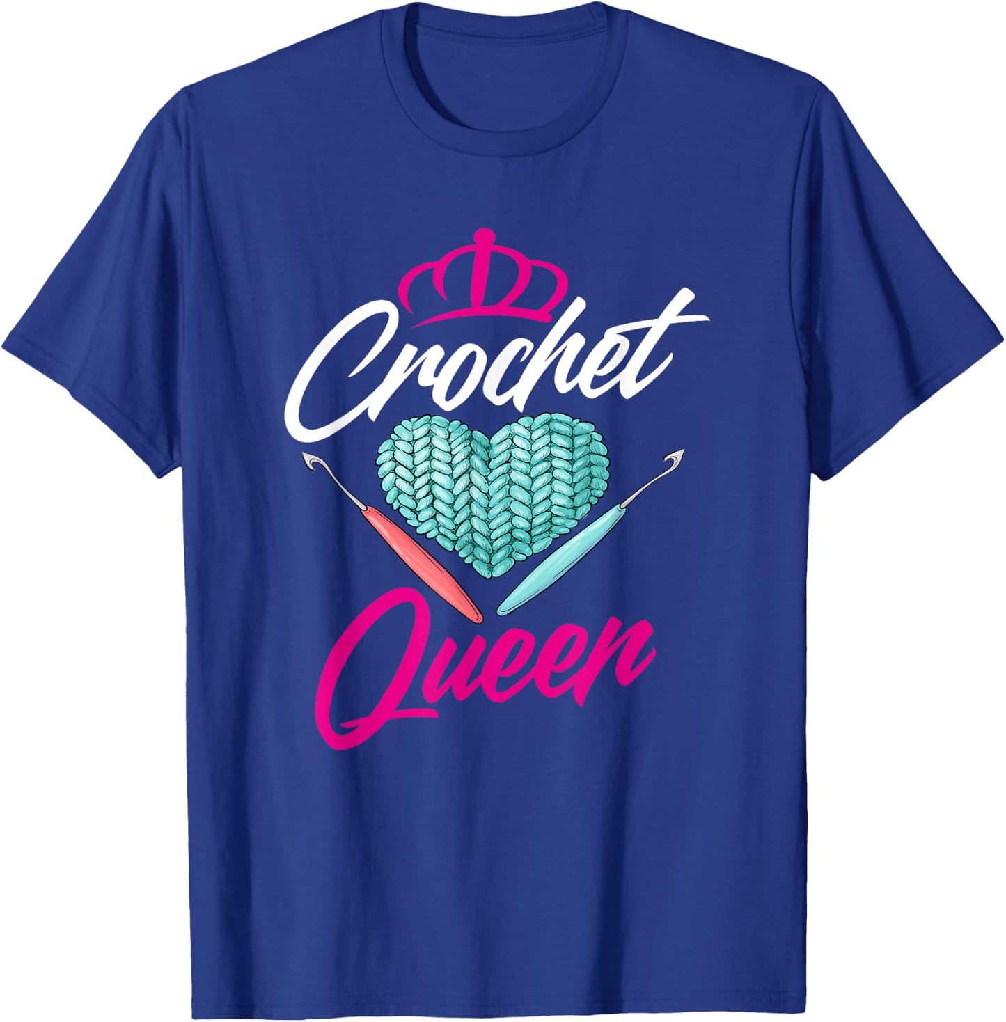 Crochet Queen - Cute Crocheting Gift Crocheter T-Shirt - T-Shirt | Royal