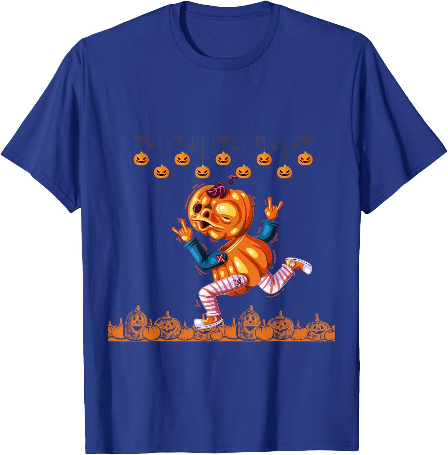 Funny Pumpkin running Halloween funny Halloween T-Shirt - T-Shirt | Royal