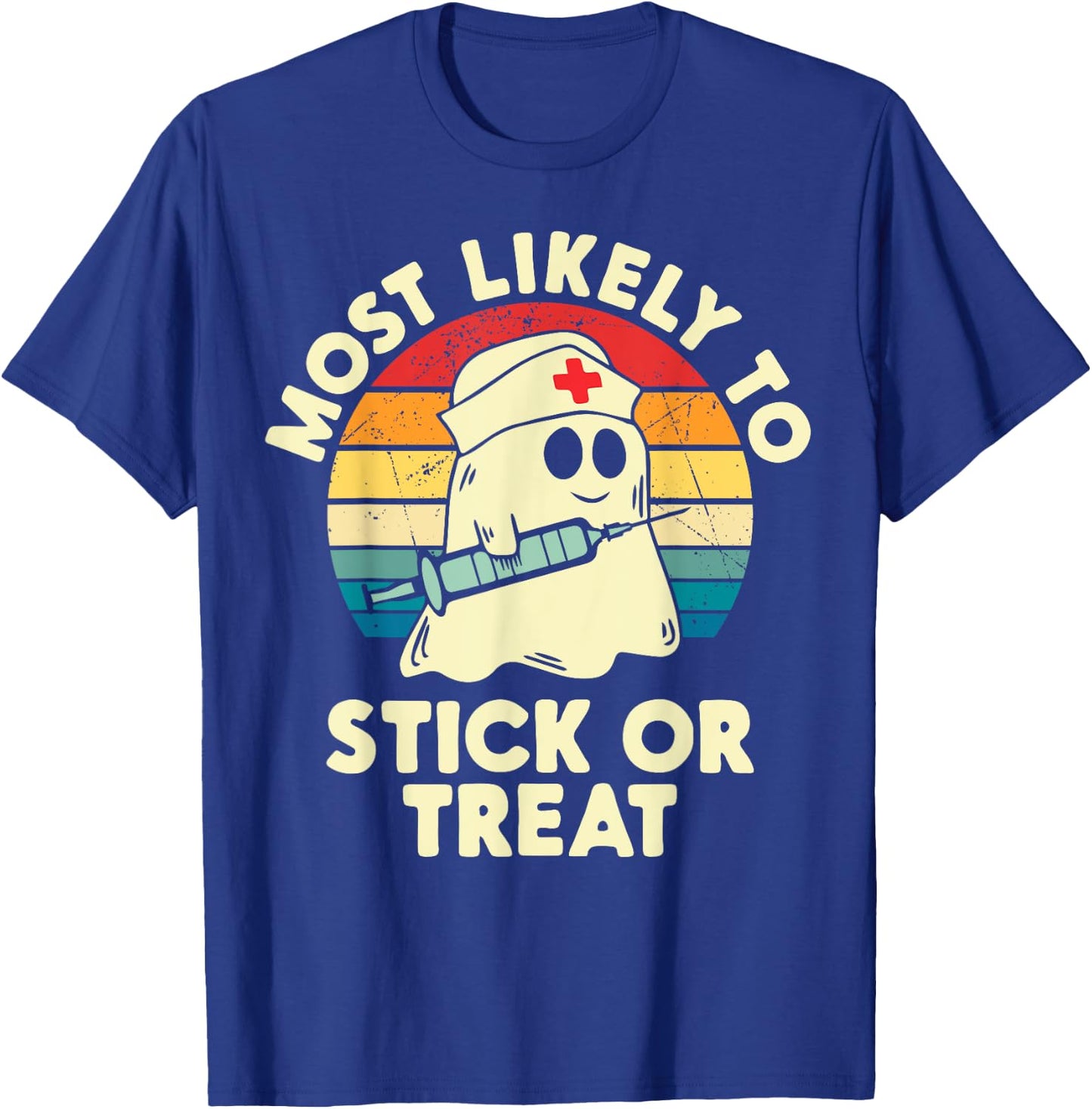 Most Likely To Halloween Nurse Stick Or Treat Matching T-Shirt - T-Shirt | Royal
