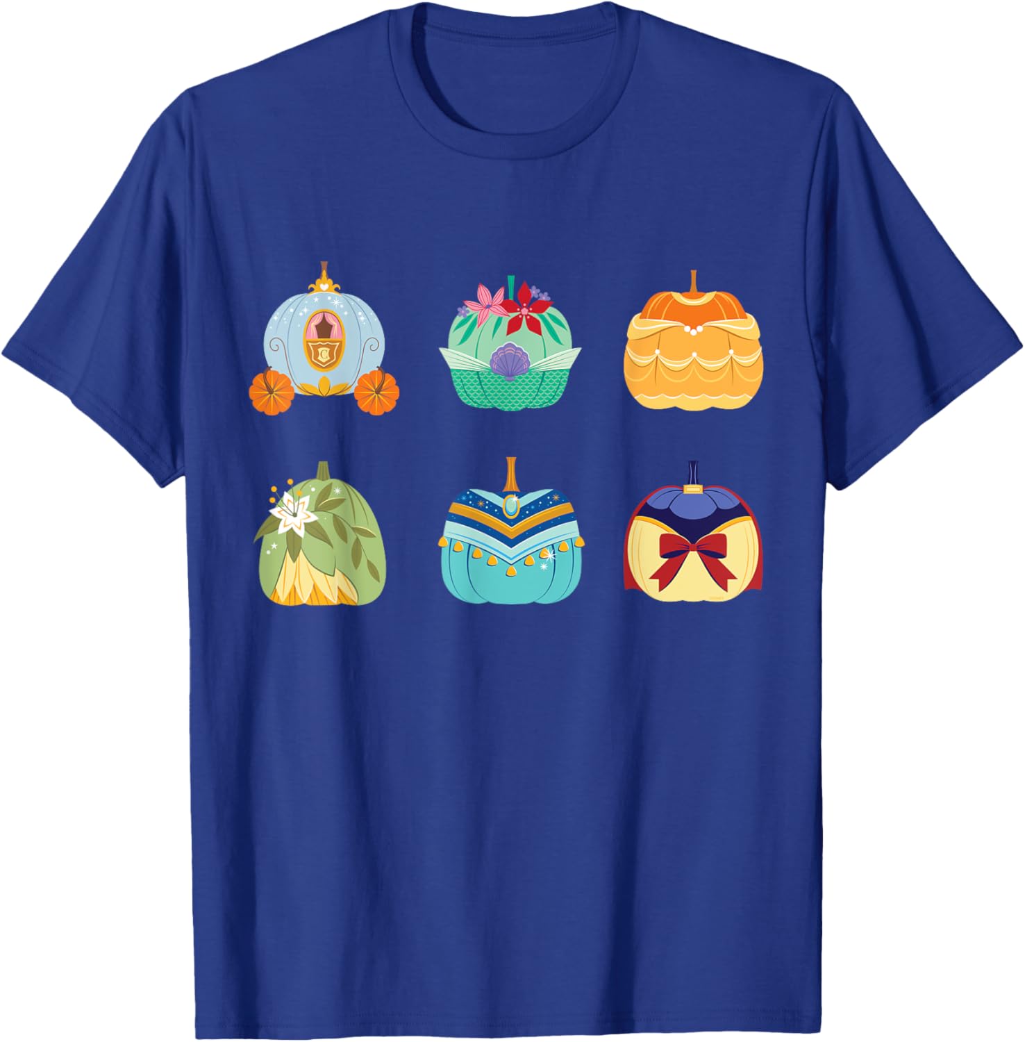 Disney Princess Pumpkins Fall Autumn Six Pumpkin Princesses T-Shirt - T-Shirt | Royal