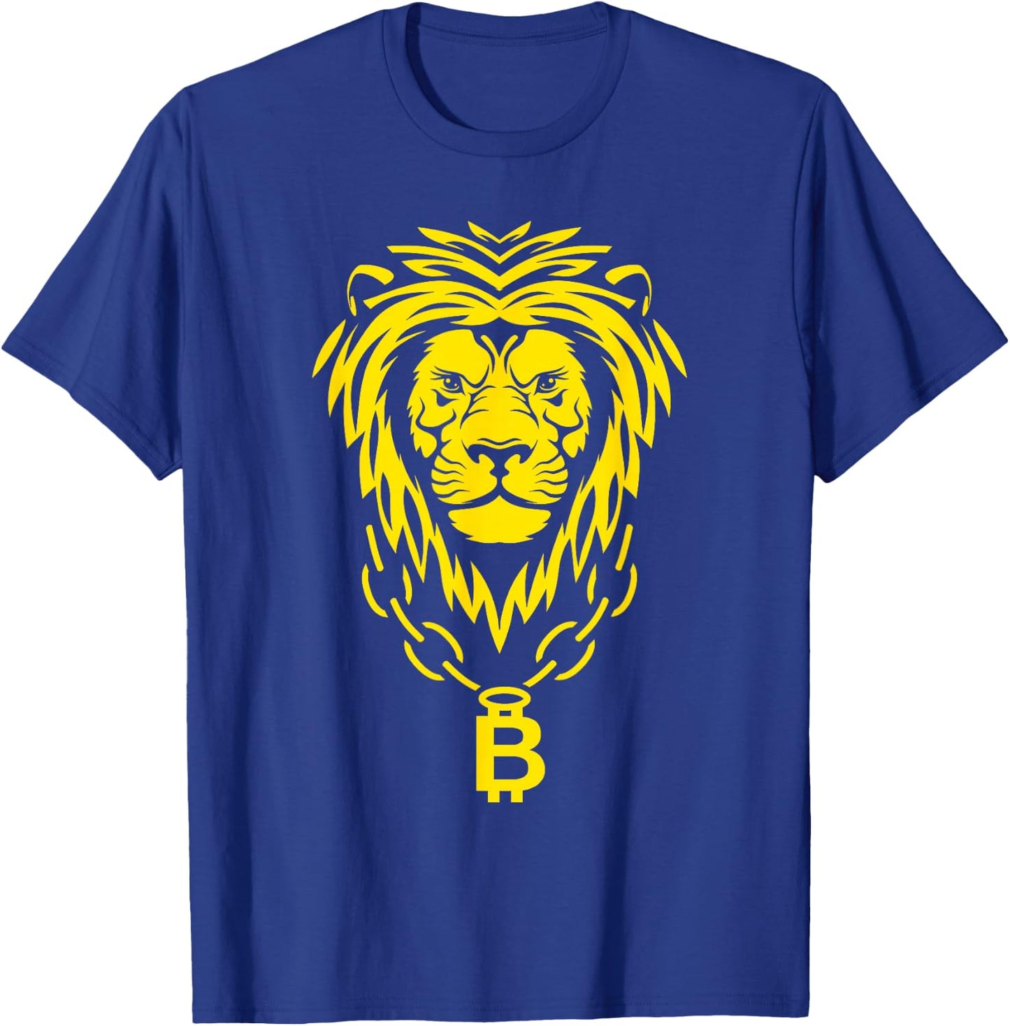 Bitcoin Lion Blockchain Crypto Money Cryptocurrency Wallet T-Shirt - T-Shirt | Royal