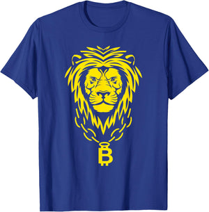 Bitcoin Lion Blockchain Crypto Money Cryptocurrency Wallet T-Shirt - T-Shirt | Royal