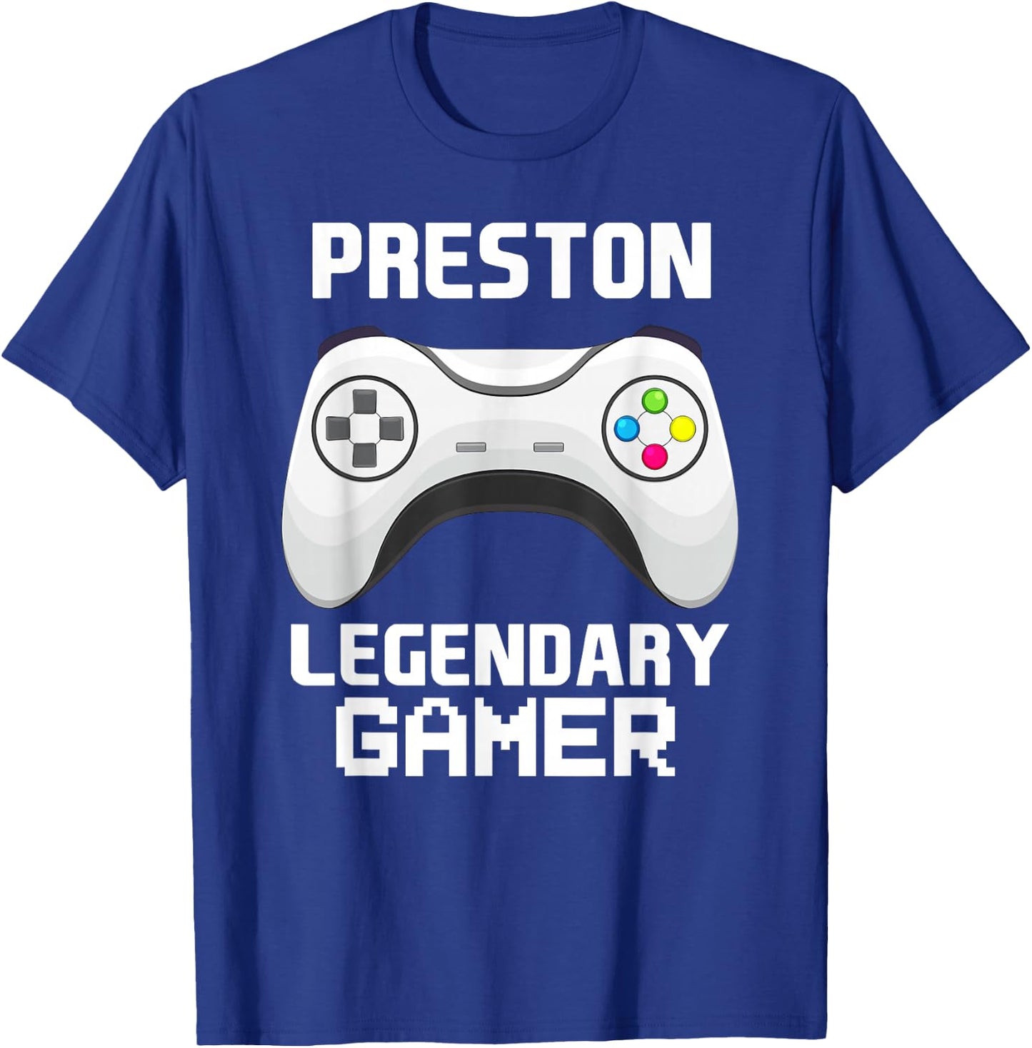 Preston Legendary Gamer Personalized Video Gaming Name T-Shirt - T-Shirt | Royal