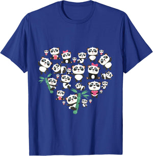 Panda Bear Lover Heart Cute Panda gifts for girl kids women T-Shirt - T-Shirt | Royal