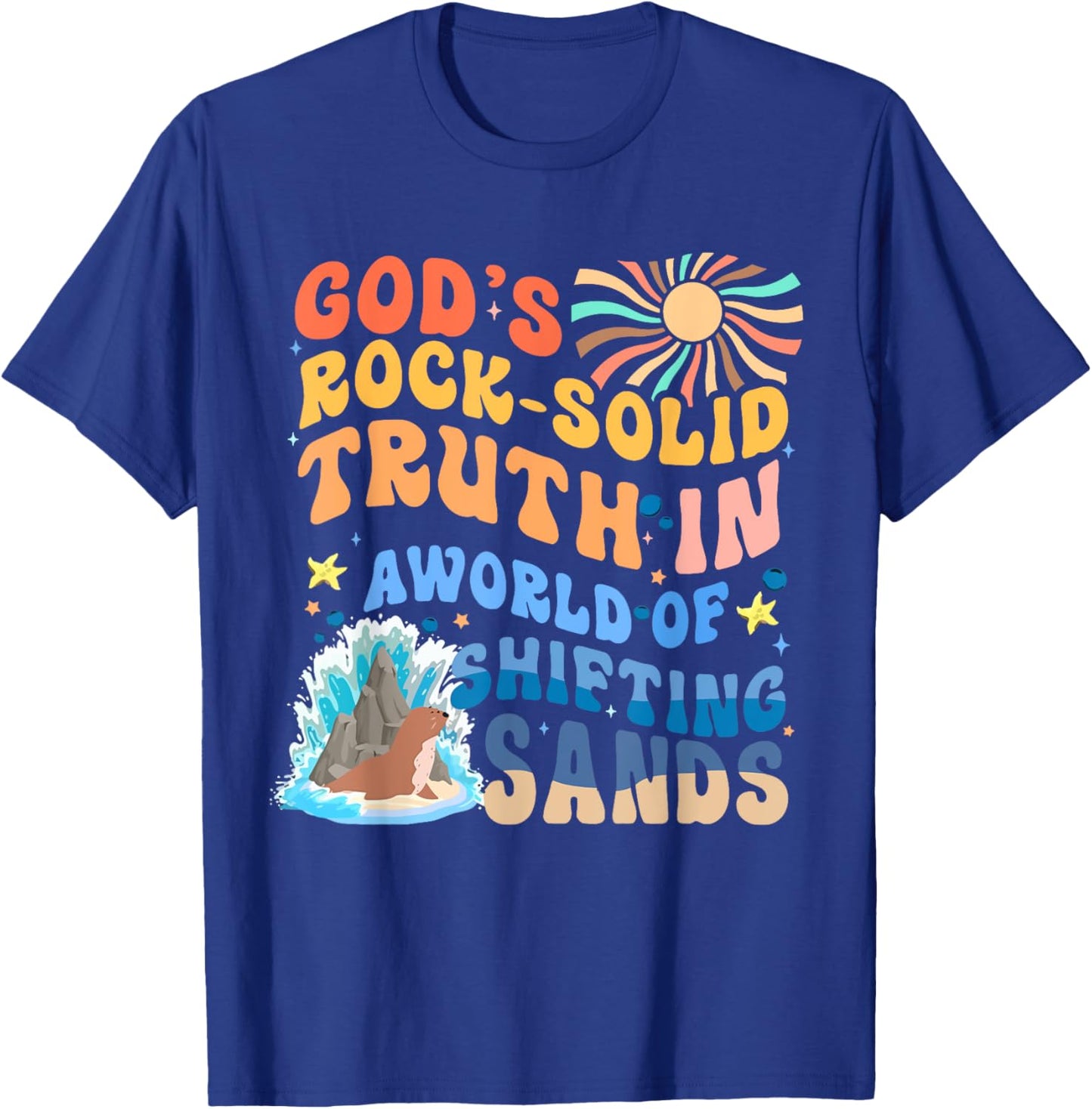 God's Rock Solid Breaker Rock Beach VBS 2026 Christian T-Shirt - T-Shirt | Royal