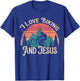 Mountain Bike Cycling Bicycle I Love Biking And Jesus T-Shirt - T-Shirt | Royal
