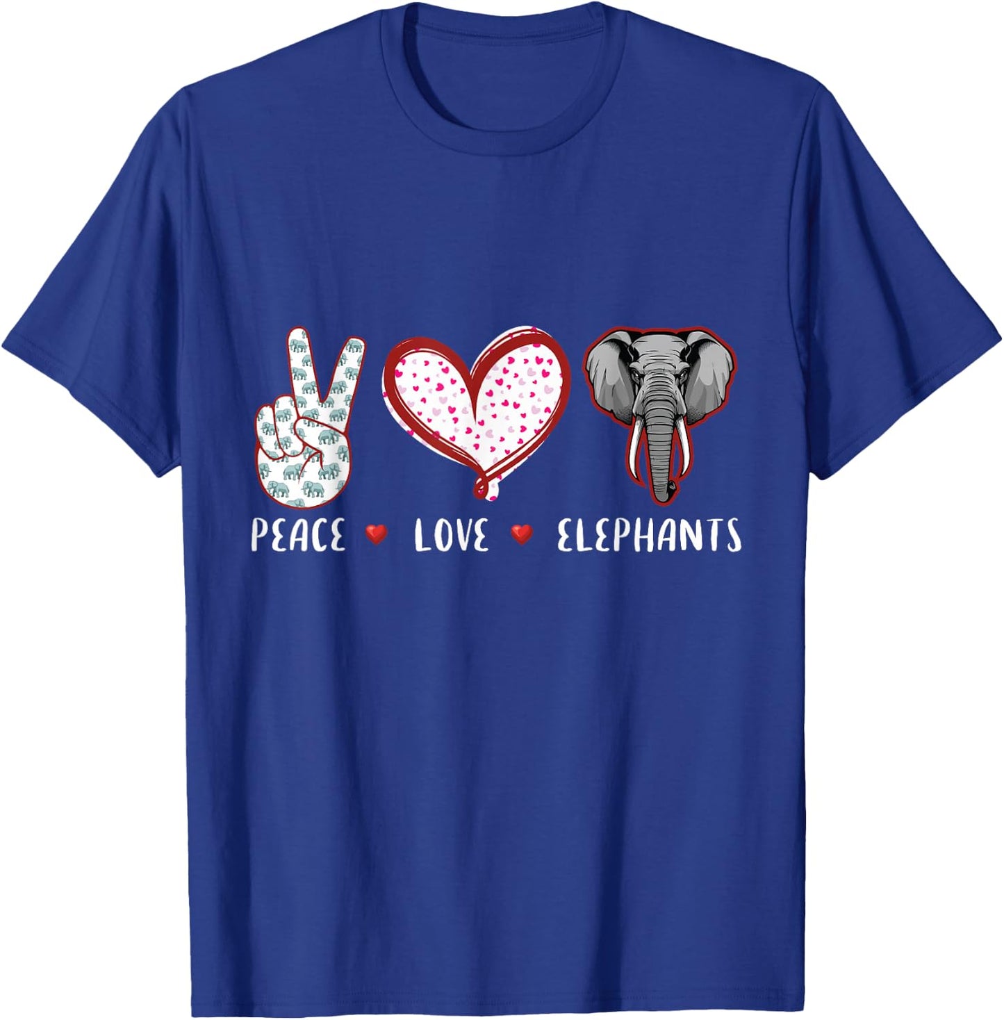Love of Peace Elephant Gifts Women Children T-Shirt - T-Shirt | Royal