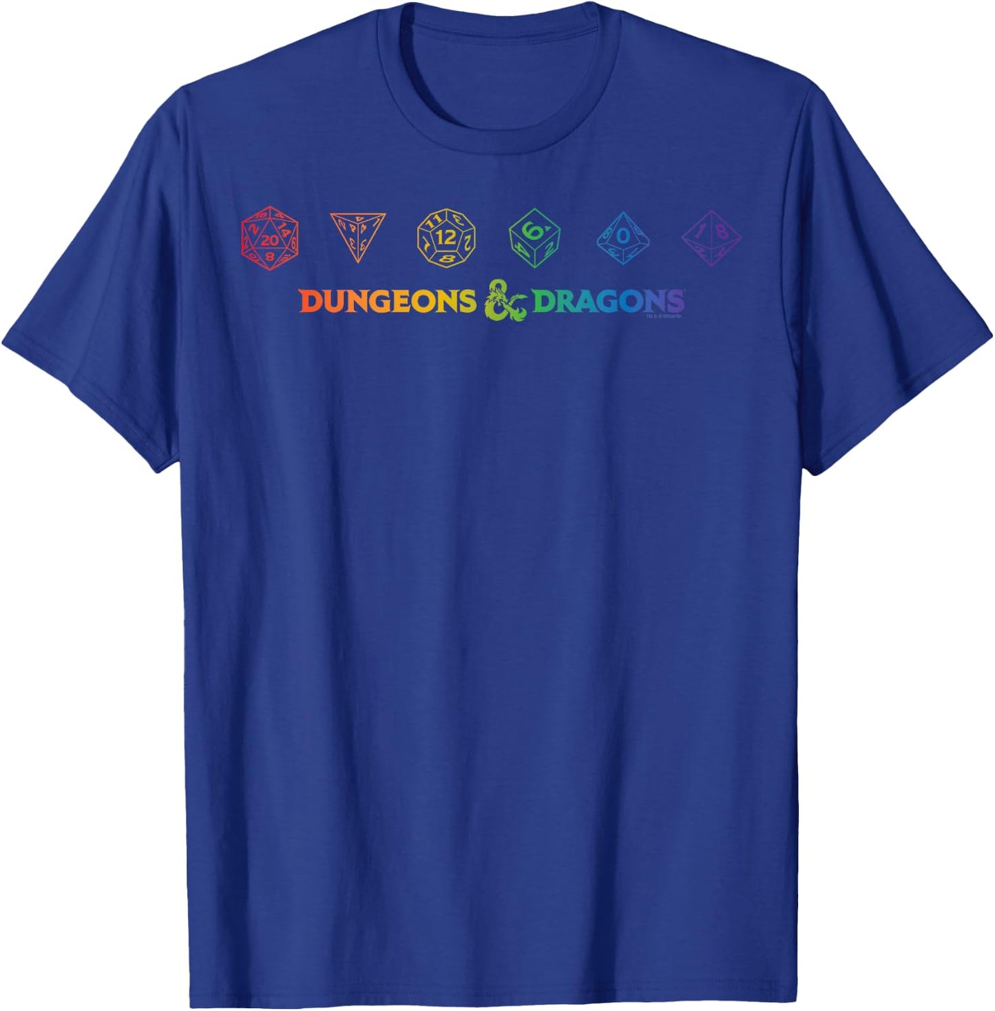 Dungeons & Dragons Dice Rainbow Gradient T-Shirt - T-Shirt | Royal