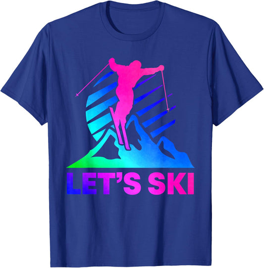Retro Ski Vintage 80s 90s Skiing Outfit T-Shirt - T-Shirt | Royal