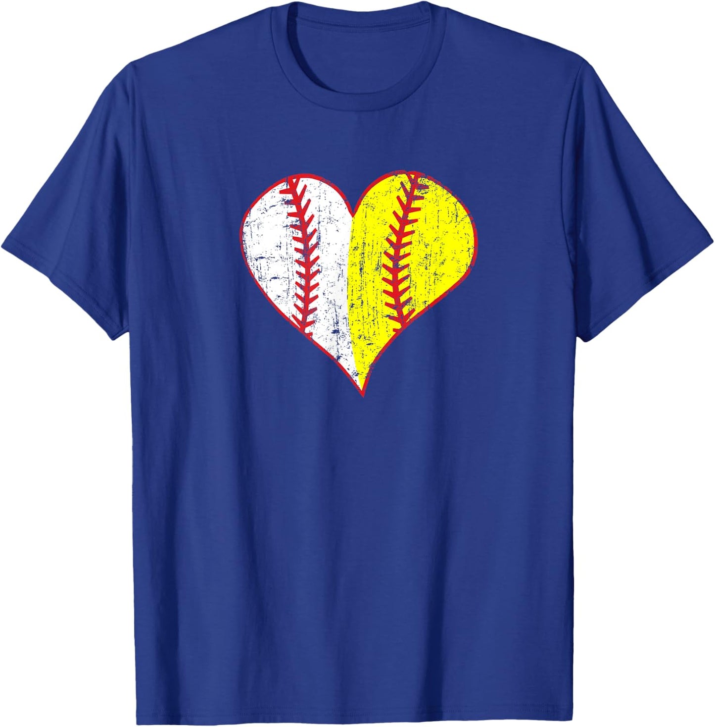 Cute Love Baseball Fast Pitch Softball Heart Baseball Mom T-Shirt - T-Shirt | Royal