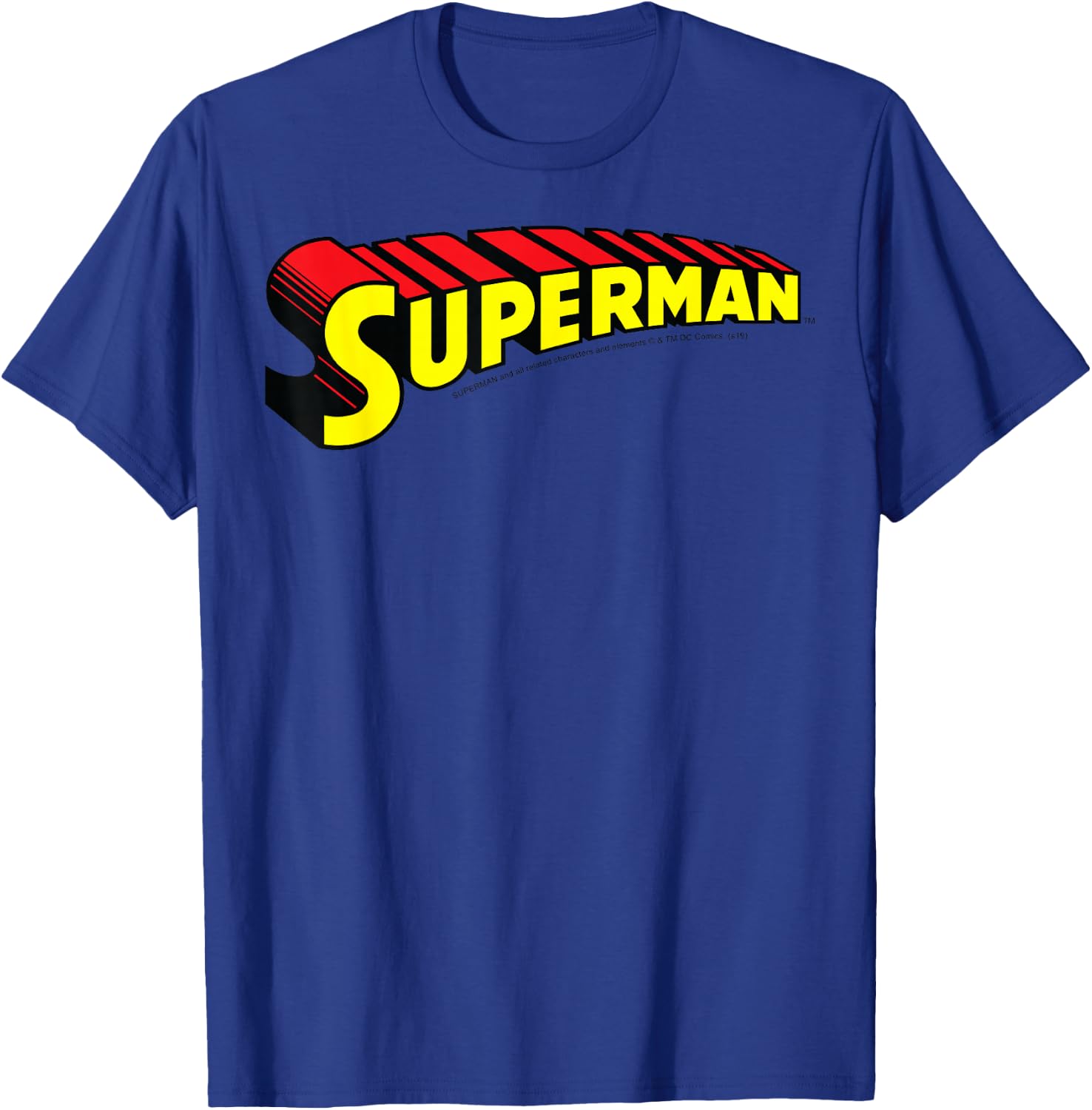 DC Comics Superman Bold Text Logo T-Shirt - T-Shirt | Royal