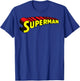 DC Comics Superman Bold Text Logo T-Shirt - T-Shirt | Royal