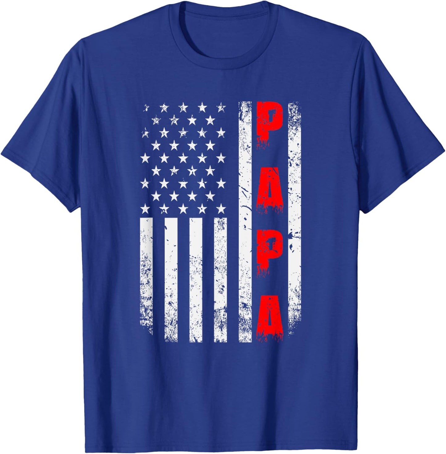 US Flag Papa Father T-Shirt - T-Shirt | Royal