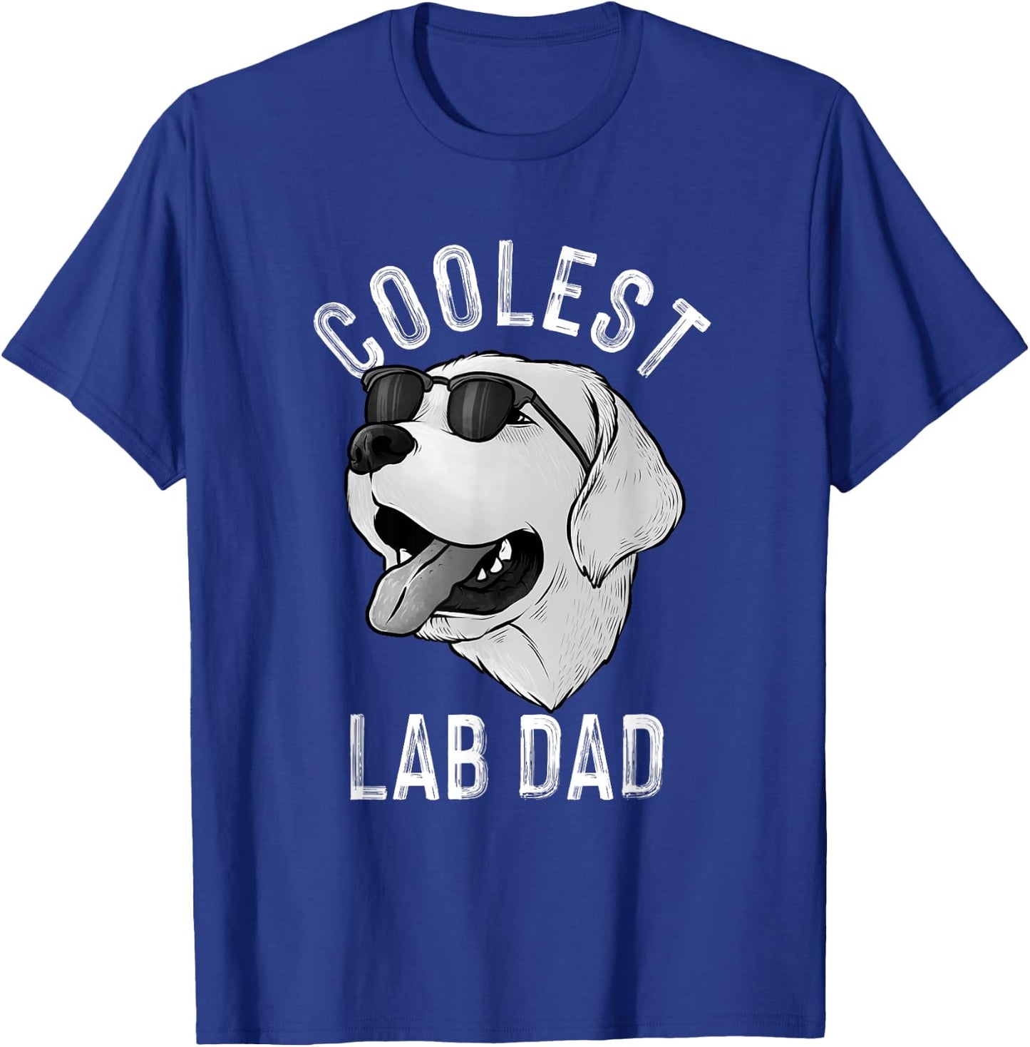 Funny Coolest Lab Dad Gift White Labrador Dog Lover Men T-Shirt - T-Shirt | Royal