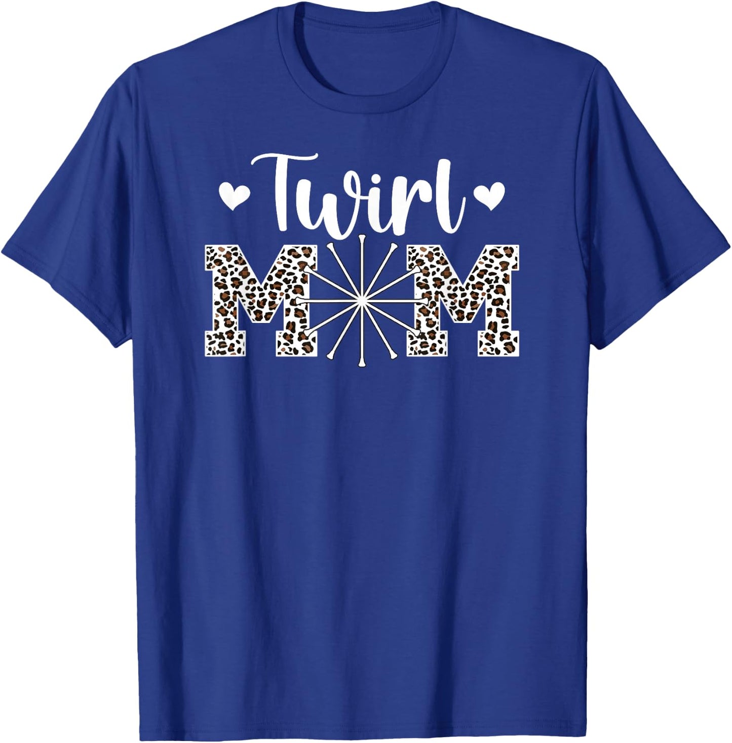 Twirl Mom Leopard Baton Twirling Mom Baton Twirl Mother T-Shirt - T-Shirt | Royal