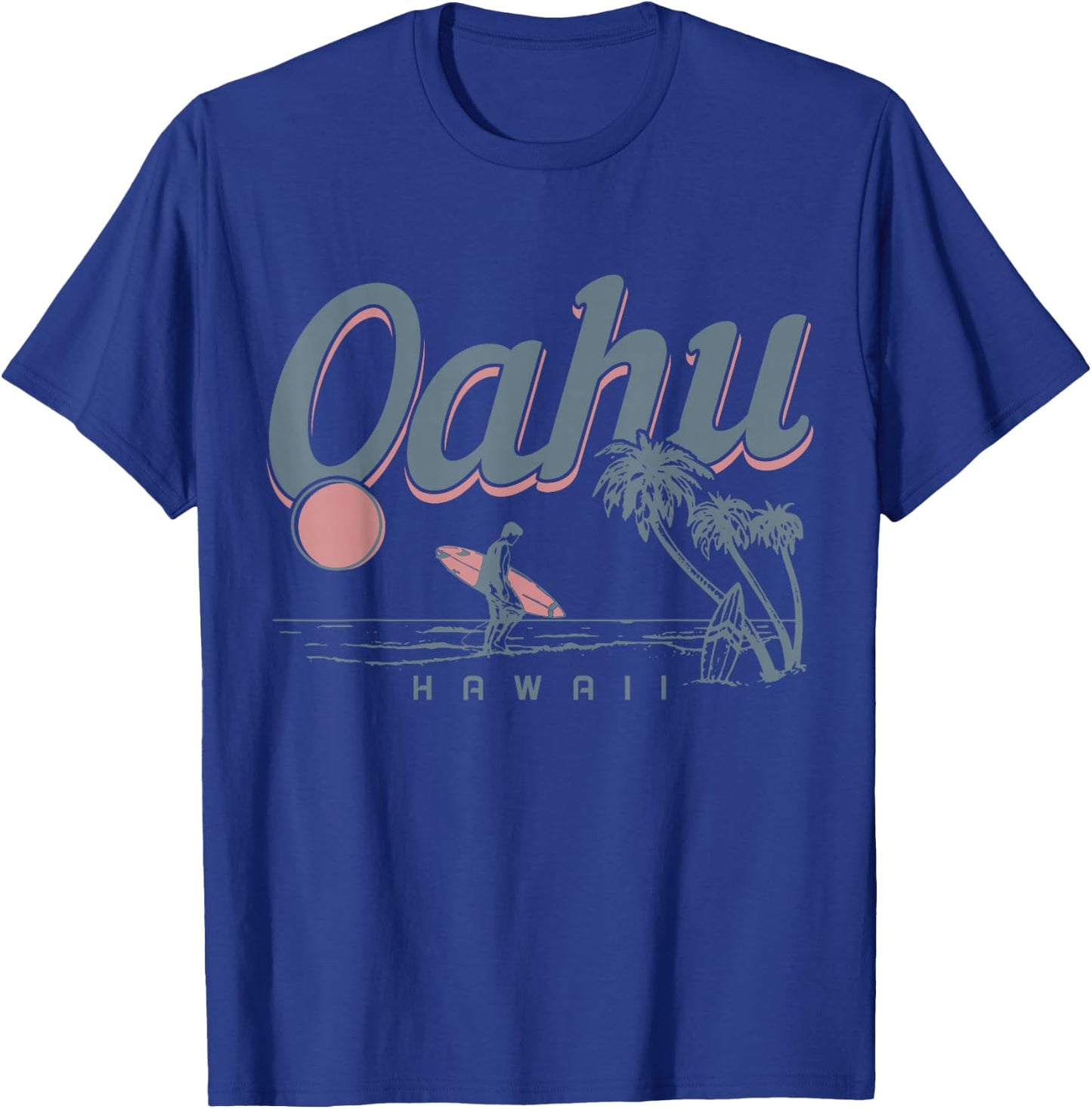 Oahu Hawaii Surf North Shore Vintage Souvenir Surfing Surfer T-Shirt - T-Shirt | Royal