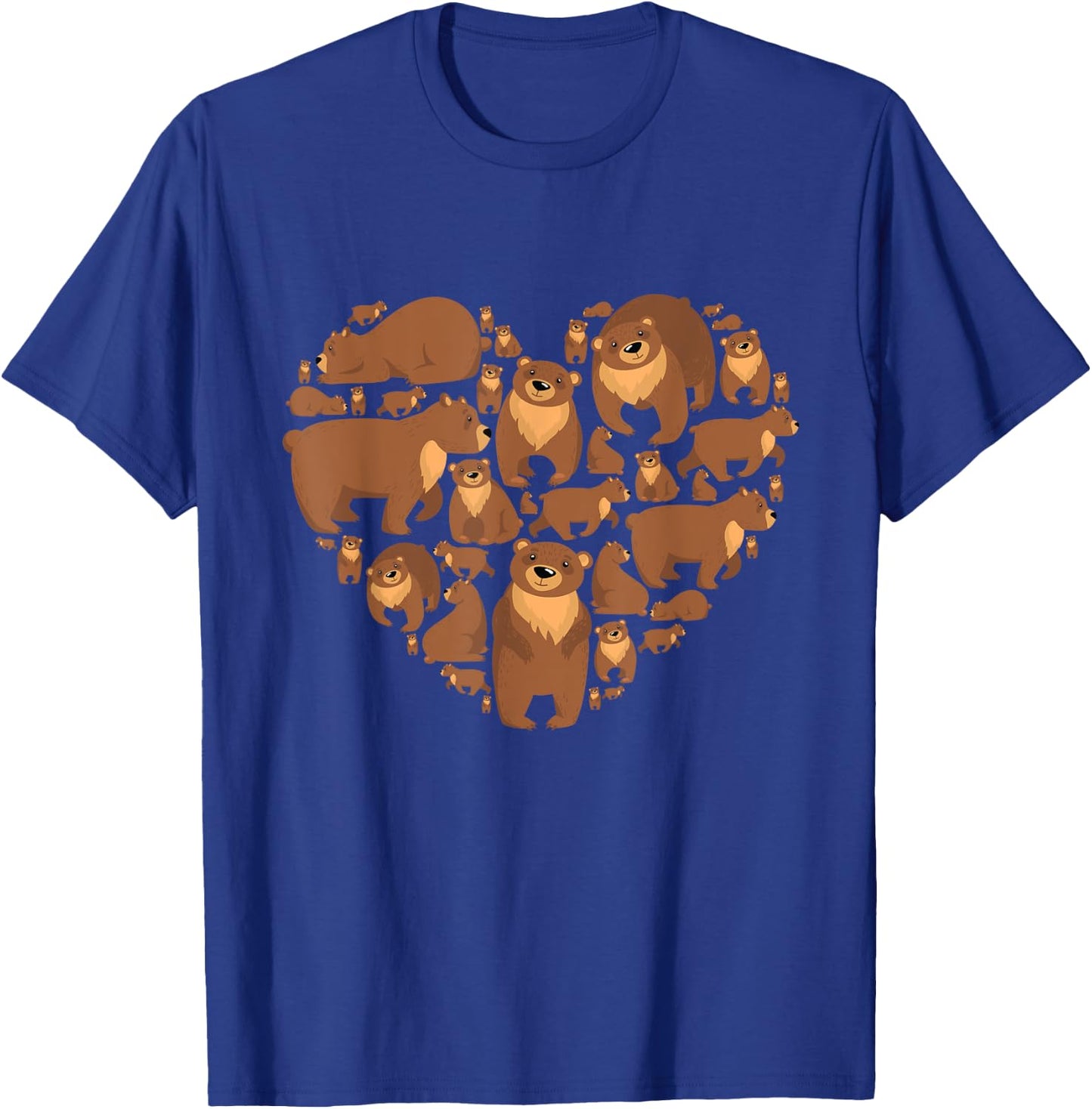 Grizzly Bear lover heart bear love camping hiking men women T-Shirt - T-Shirt | Royal